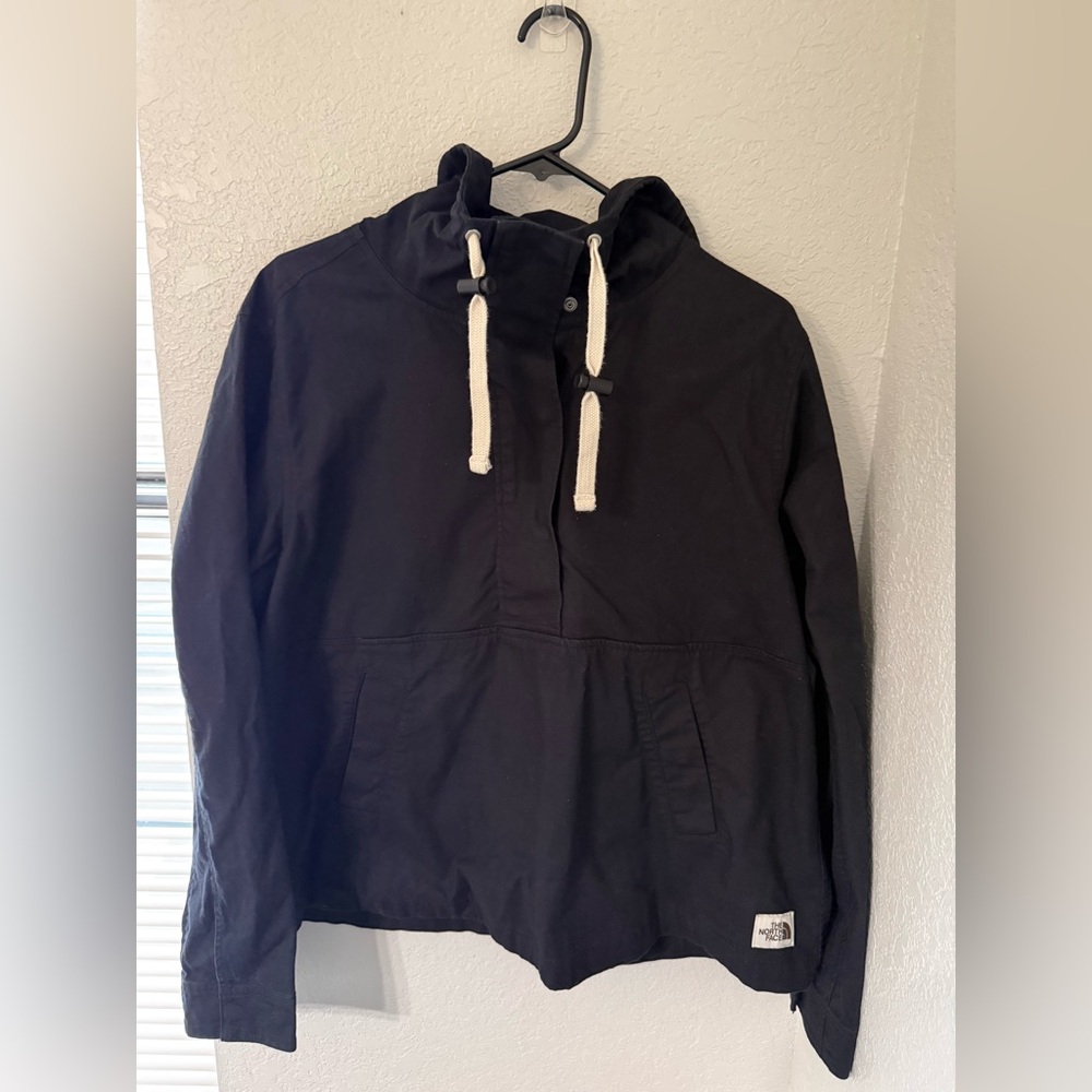 North Face Womens Pullover Wind Breaker Black Size Large